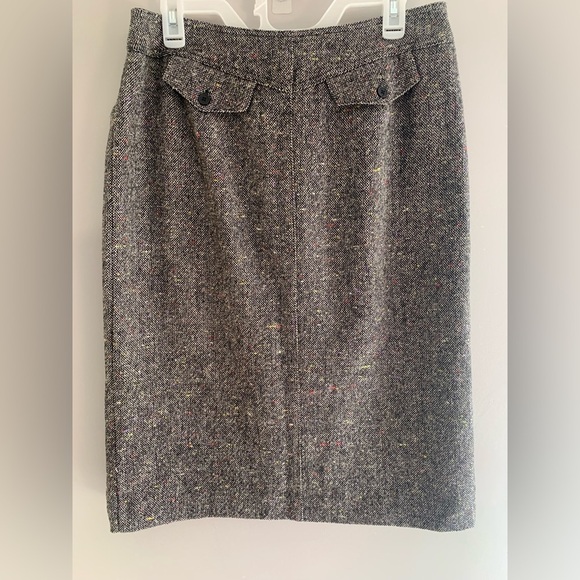 Women’s Talbots Grey Confetti Wool Blend Pockets Professional MIDI Skirt 10 - Picture 9 of 12